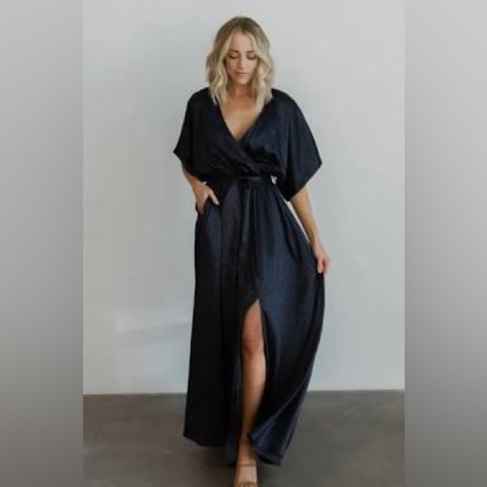 Baltic Born Navy Savannah Kimono Maxi Dress Size Medium